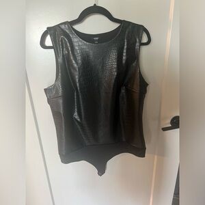 Express Black, pleather bodysuit